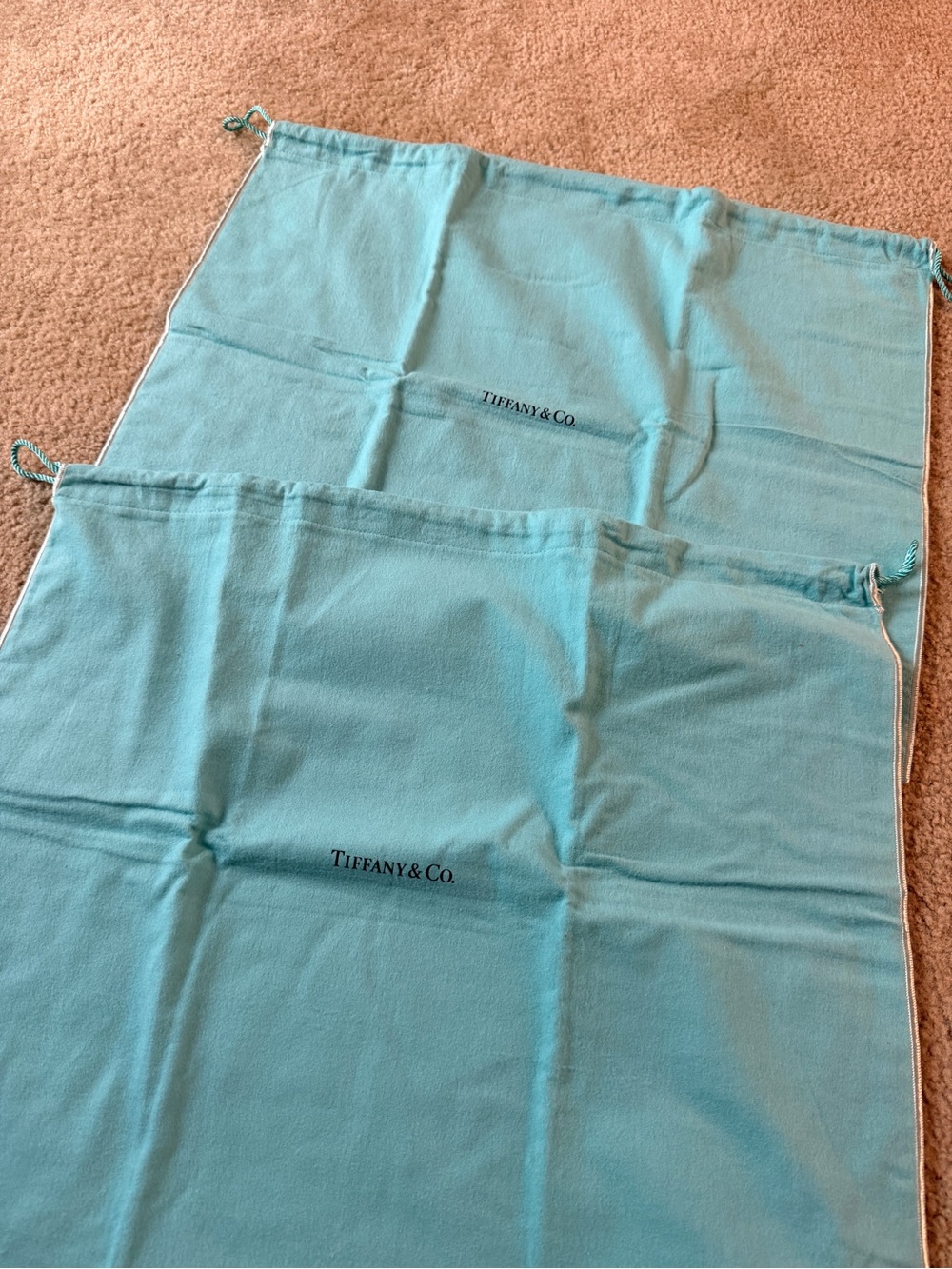 2 large size Tiffany and Co blue dust bags for handbags